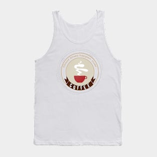 Good Times Happen Over Coffee Text Art Tank Top